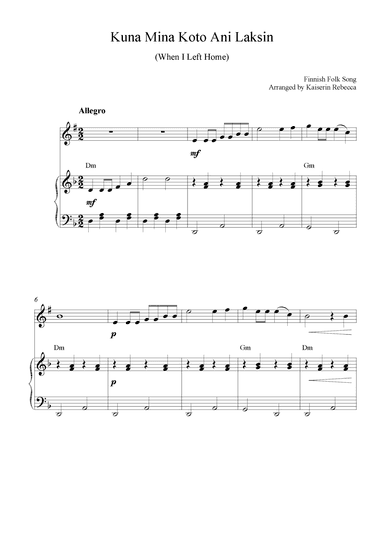 Kuna Mina Koto Ani Laksin (When I Left Home) (arr. Kaiserin Rebecca)