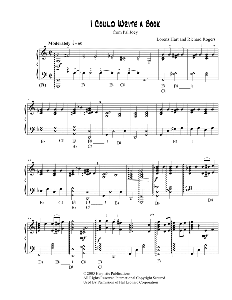 I Could Write A Book (arr. Jim Palmer)