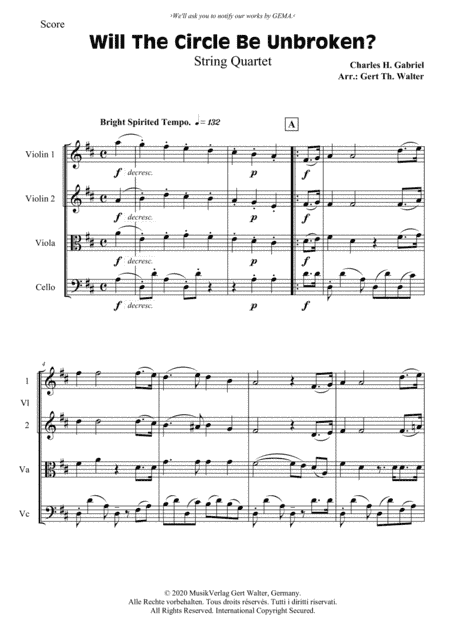 Will The Circle Be Unbroken? (arr. Gert Th. Walter)