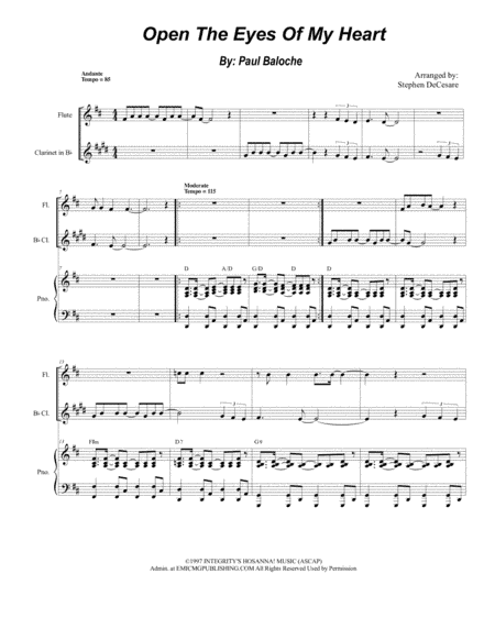 Open The Eyes Of My Heart (arr. Stephen DeCesare)