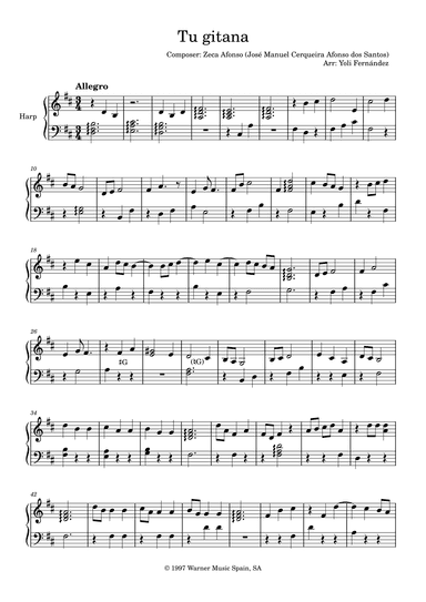 Tú gitana (arr. Yoli Fernández)