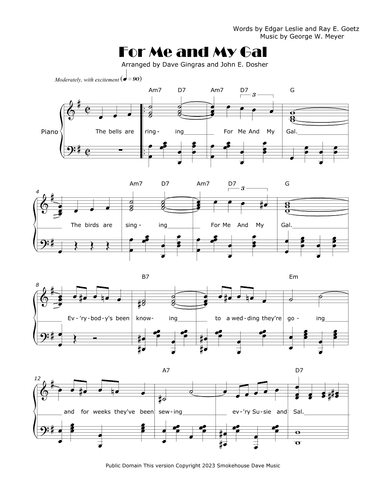 For Me and My Gal (arr. Dave Gingras and John E. Dosher)