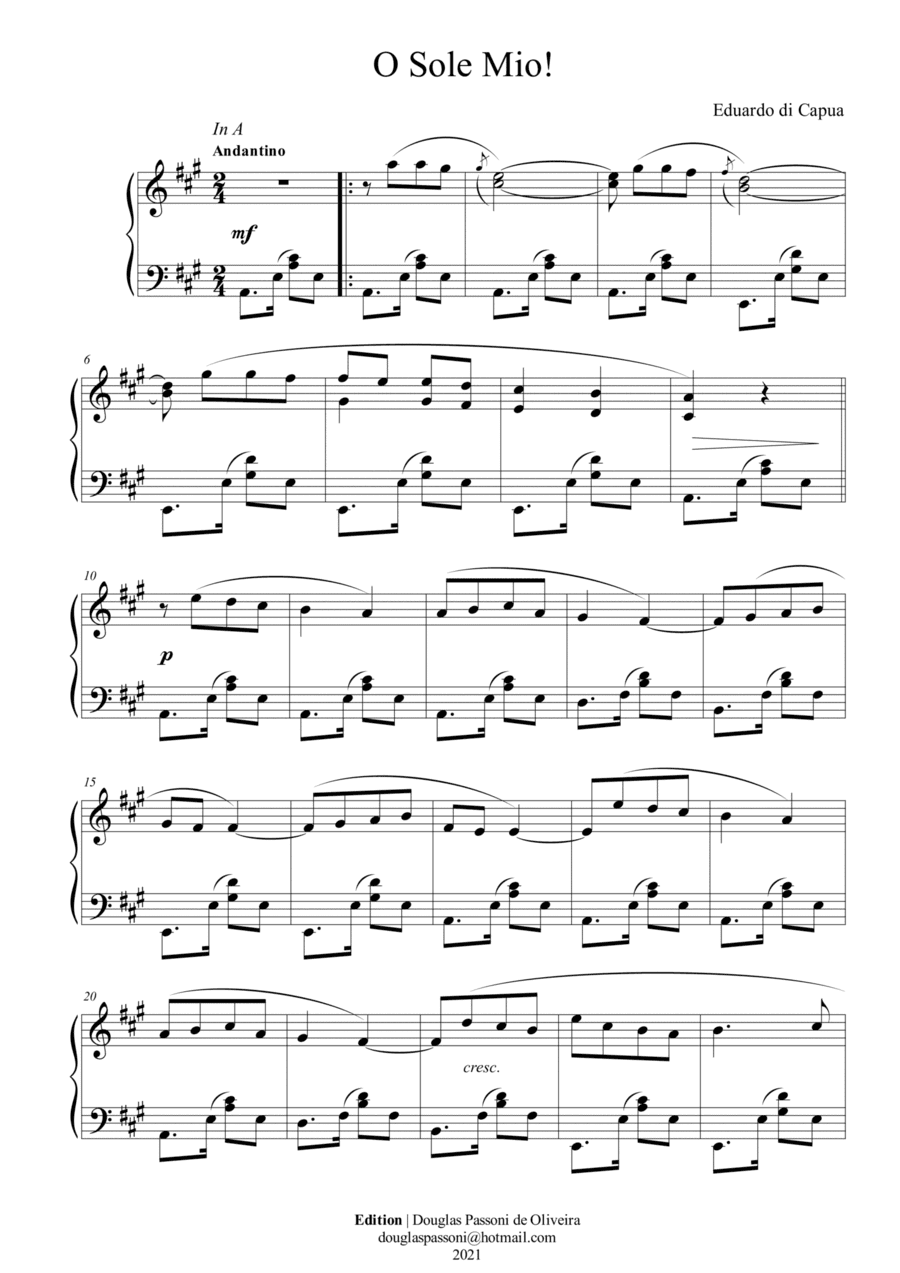 My Solo (O Sole Mio) (arr. Passoni Music)