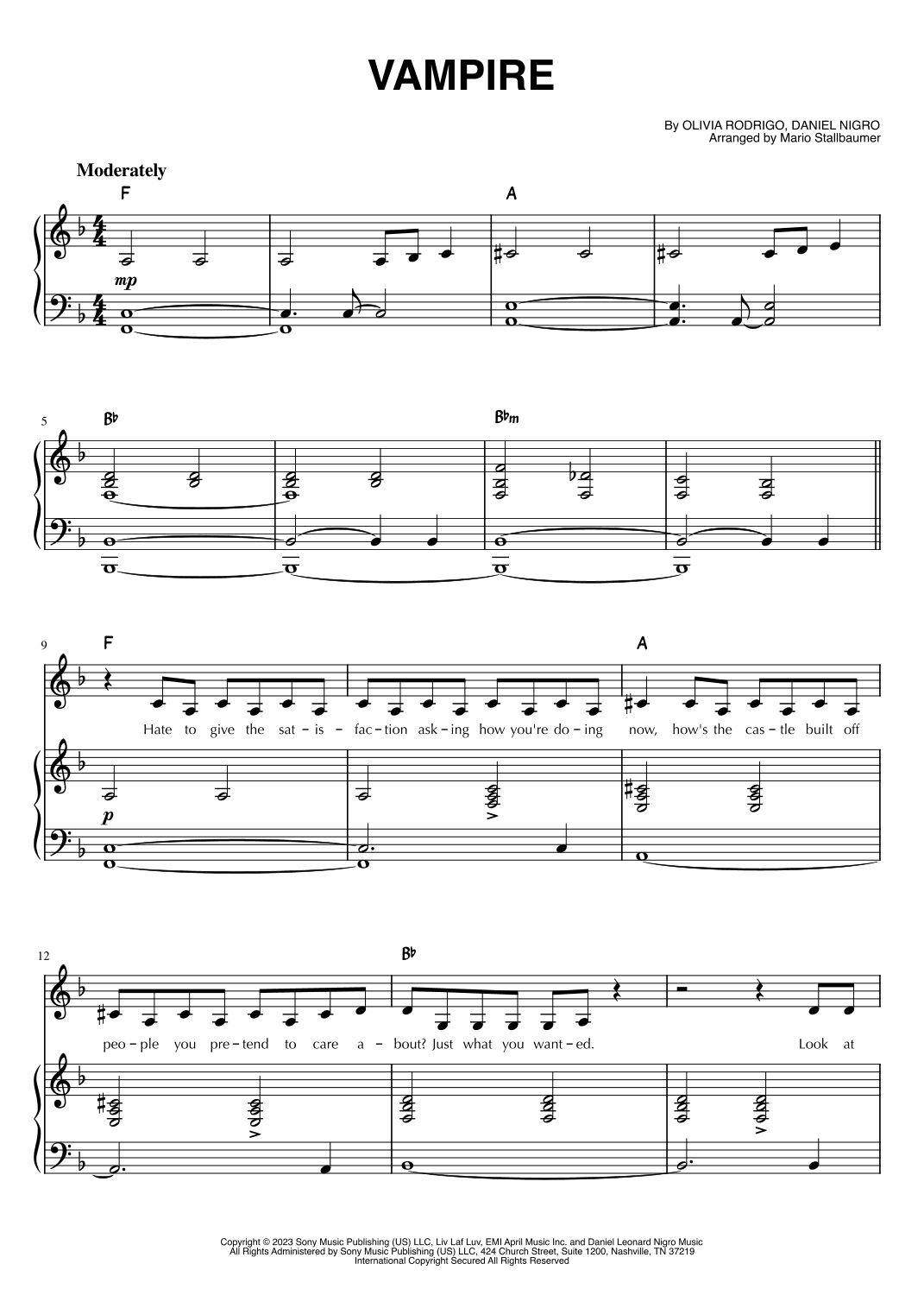 Vampire (arr. Mario Stallbaumer)