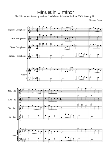 Minuet In G minor (with piano) (arr. Alex Nunes Rodrigues)