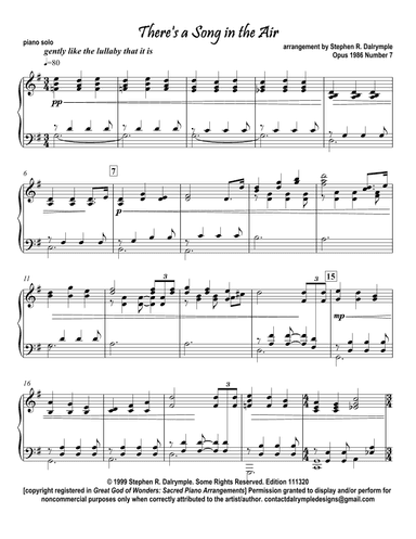 There's a Song in the Air (arr. Stephen R Dalrymple (Dalrymple Designs))