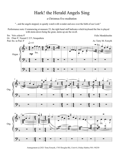 "Hark! the Herald Angels Sing", reflective (arr. Terry M. Forsyth)