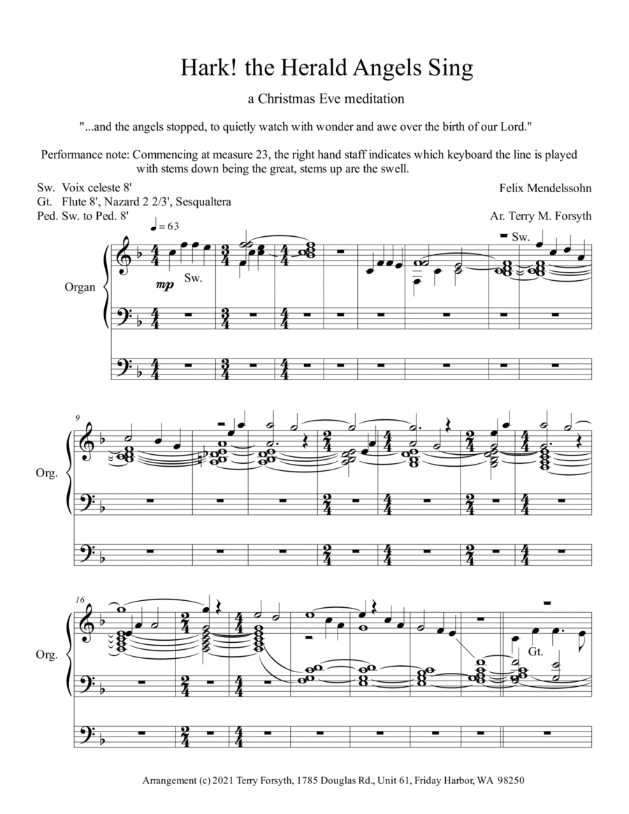 "Hark! the Herald Angels Sing", reflective (arr. Terry M. Forsyth)