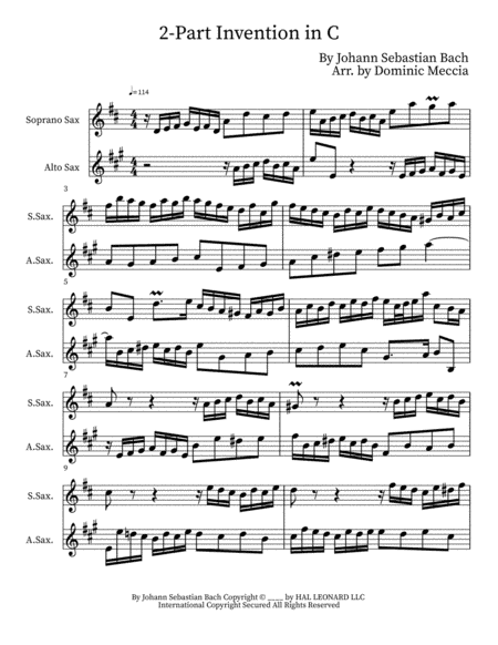Two-part Invention In C (arr. Dominic Meccia)
