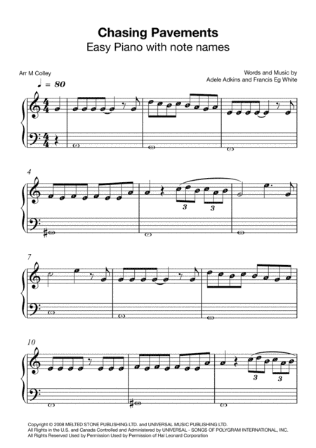 Chasing Pavements (arr. M Colley)