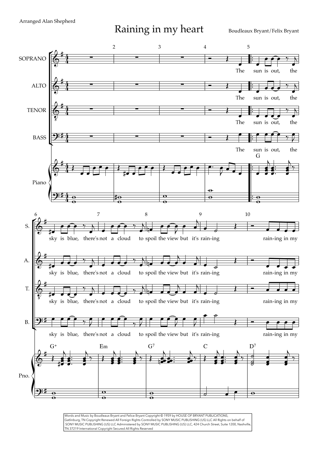 Raining In My Heart (arr. Alan Shepherd)