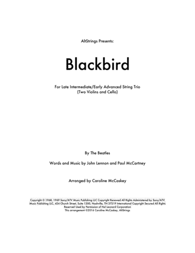 Blackbird (arr. Caroline McCaskey)
