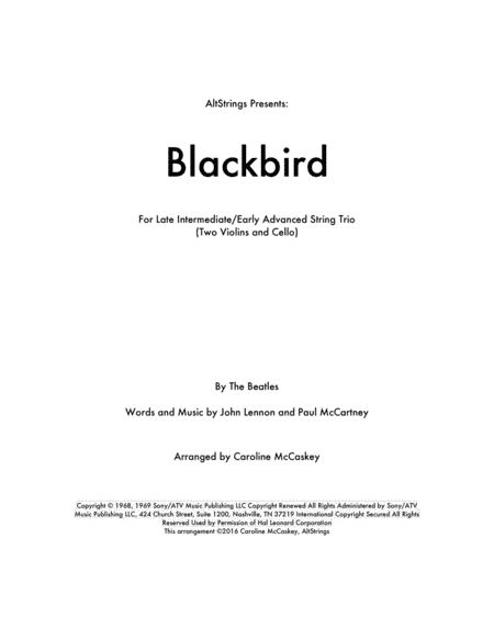 Blackbird (arr. Caroline McCaskey)