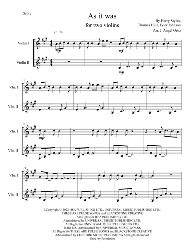 As It Was (arr. José angel Ortiz ramirez)