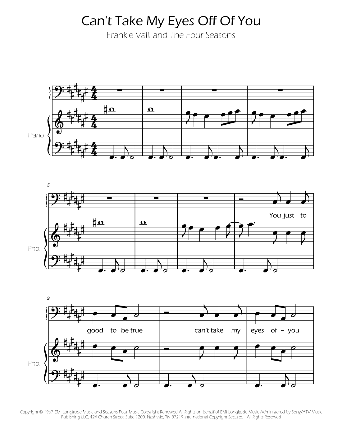 Can't Take My Eyes Off Of You (arr. Ygor Nunes)