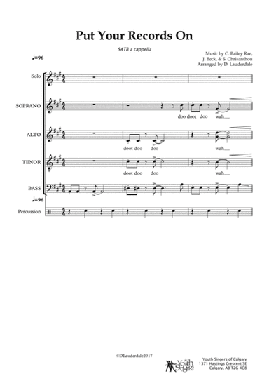 Put Your Records On (arr. Dean Lauderdale)