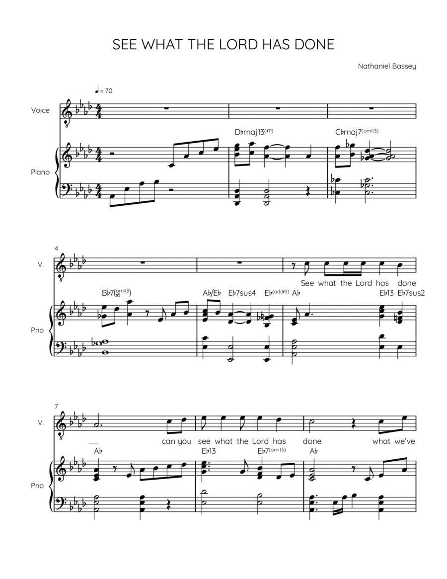 See what the Lord Has Done by Nathaniel Bassey (arr. Black Keys)