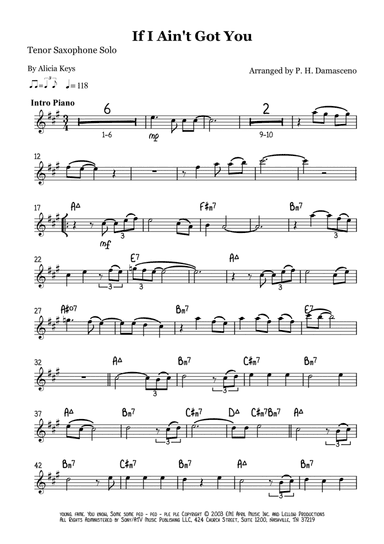 If I Ain't Got You (arr. P.H. Damasceno)
