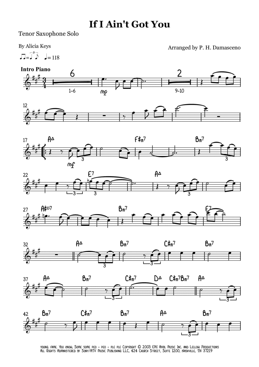 If I Ain't Got You (arr. P.H. Damasceno)