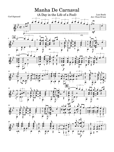 A Day In The Life Of A Fool (manha De Carnaval) (arr. Chun Si Lee)