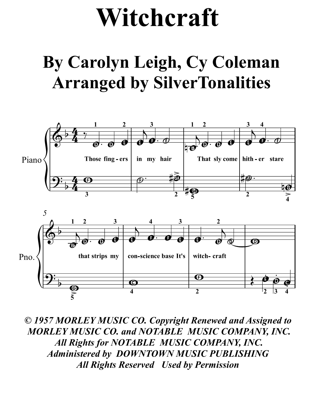 Witchcraft (arr. SilverTonalities)