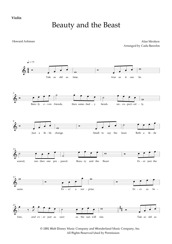 Beauty And The Beast (arr. Cadu Barcelos)