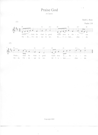 Praise God (Hodu L'Adonai)