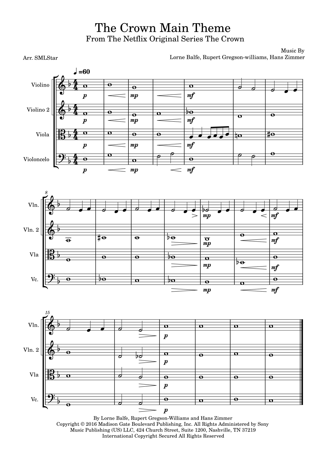 The Crown Main Theme (arr. SMLStar)