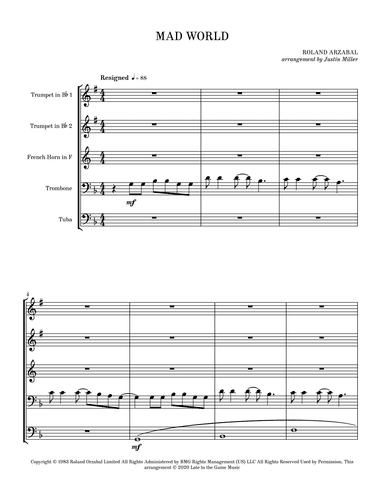 Mad World (arr. Justin Miller)