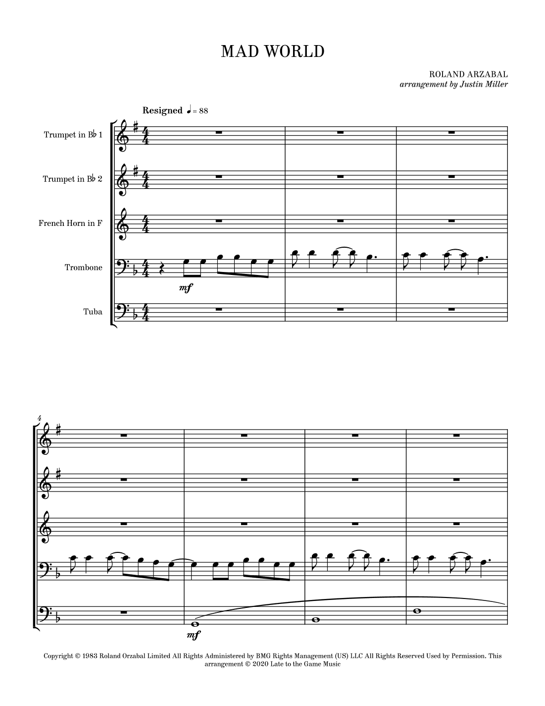 Mad World (arr. Justin Miller)