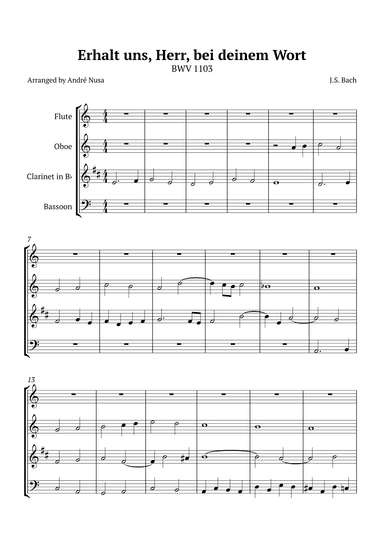 Erhalt uns, Herr, bei deinem Wort BWV 1103 (arr. André Nusa)