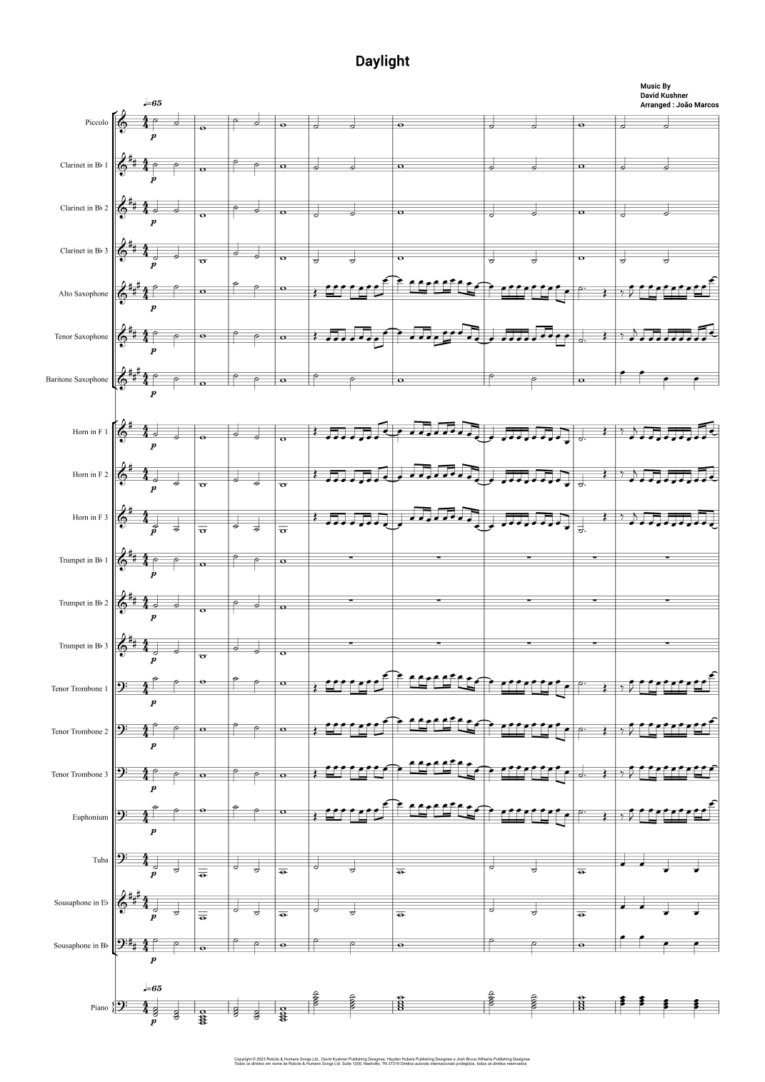 Daylight (arr. João Marcos Maciel)