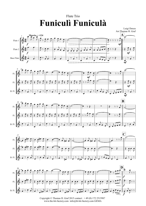 Funiculi Funicula - Italian Evergreen - Flute Trio (arr. Thomas Graf)