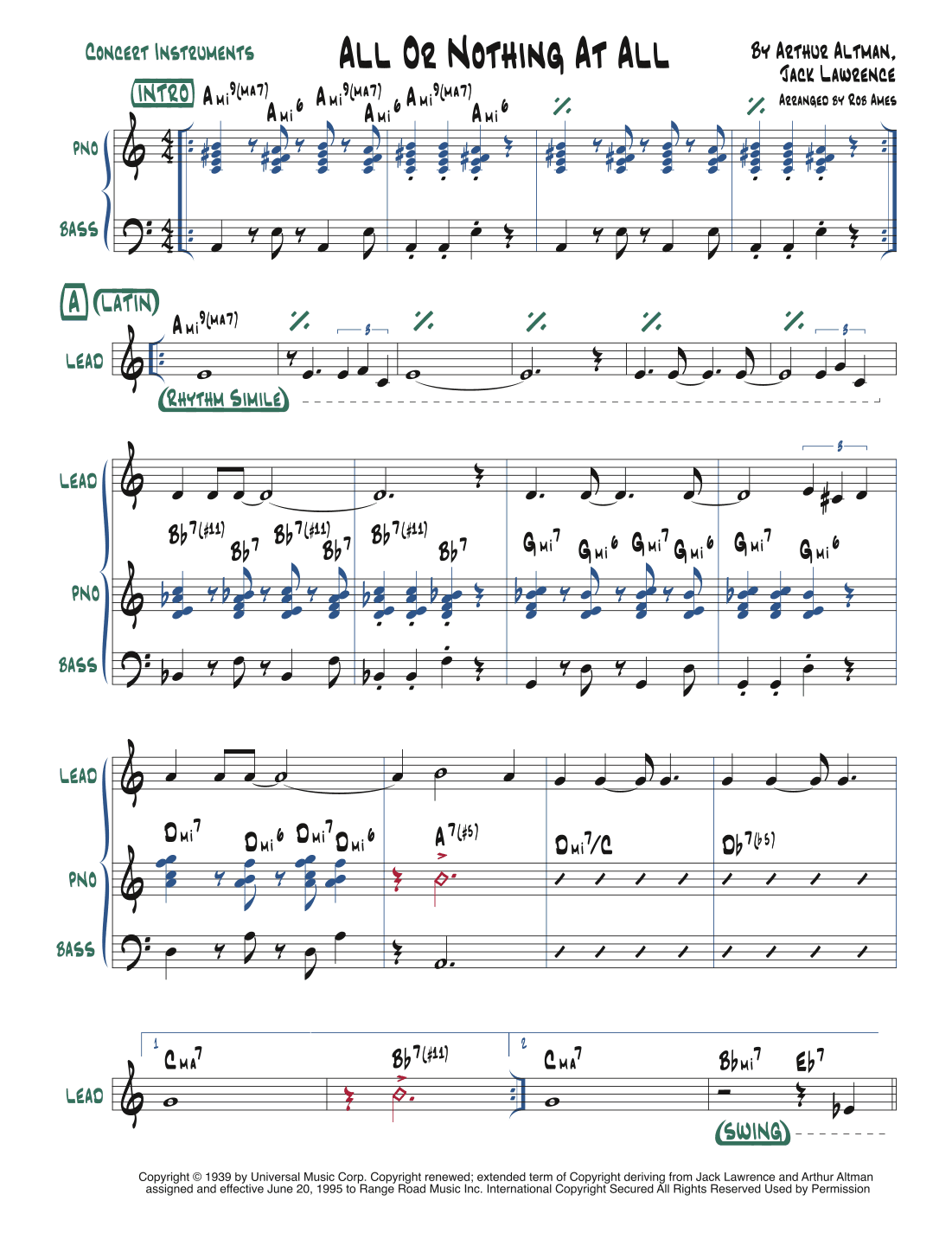 All Or Nothing At All (arr. Rob Ames)