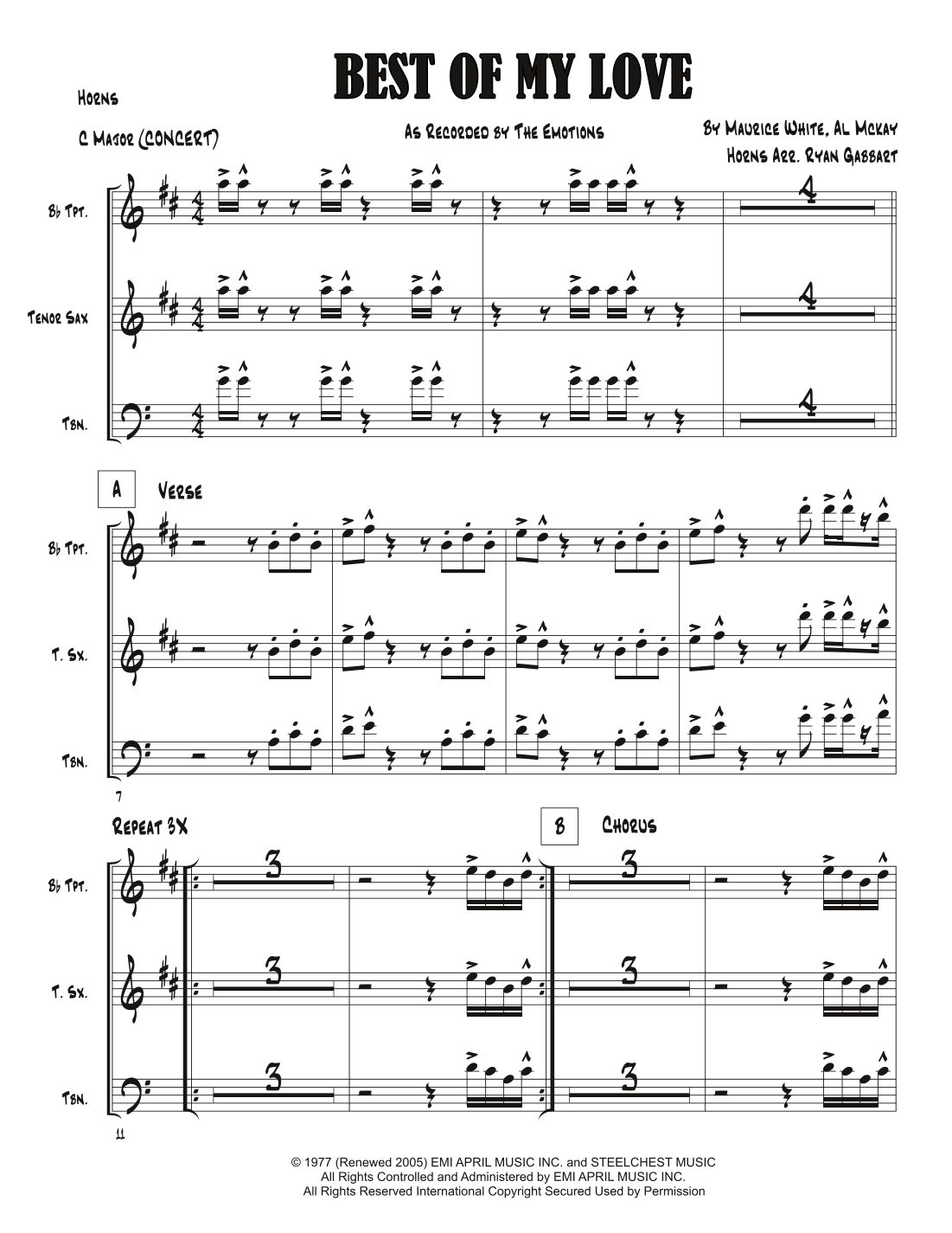 Best Of My Love (arr. Ryan Gabbart)