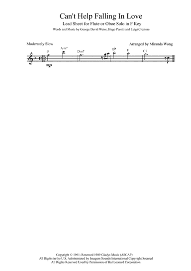 Can't Help Falling In Love (arr. Miranda Wong)