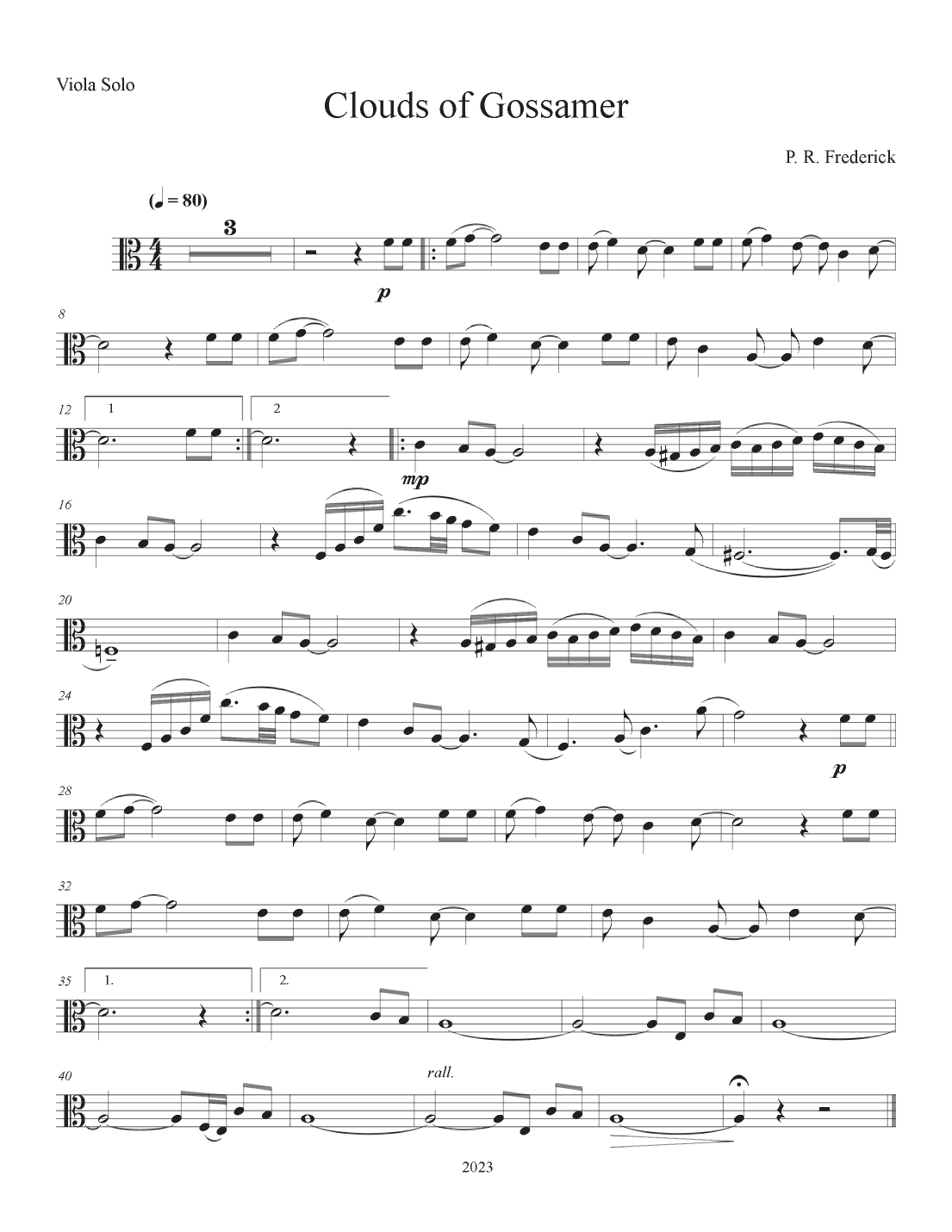 Clouds of Gossamer (Viola solo)