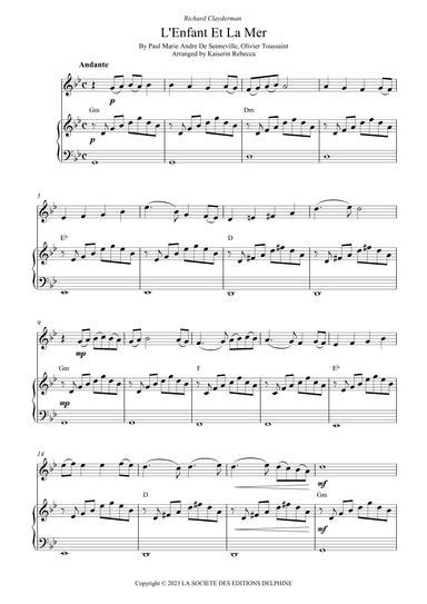 L'enfant Et La Mer (arr. Kaiserin Rebecca)