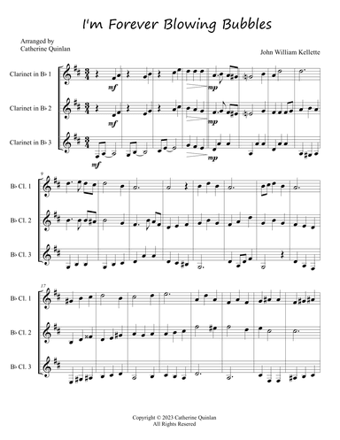 I'm Forever Blowing Bubbles (arr. Catherine Quinlan)
