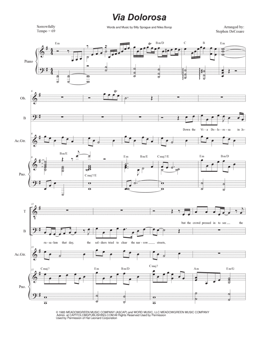 Via Dolorosa (arr. Stephen DeCesare)