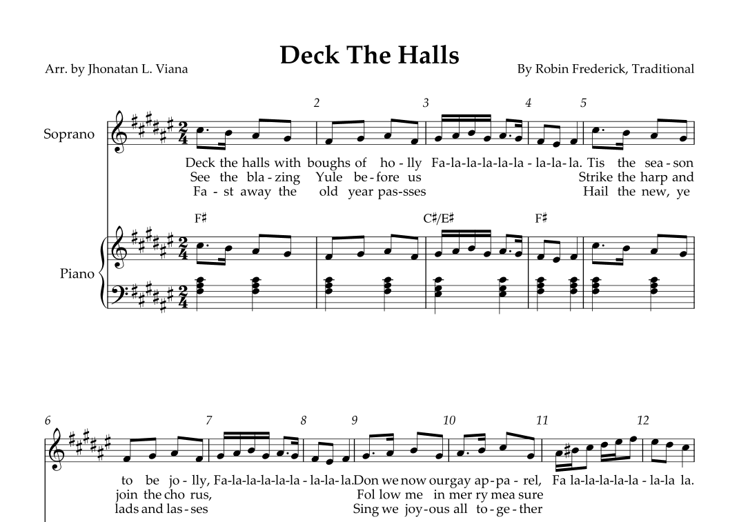 Deck The Halls (arr. Jhonatan Lucio Viana)