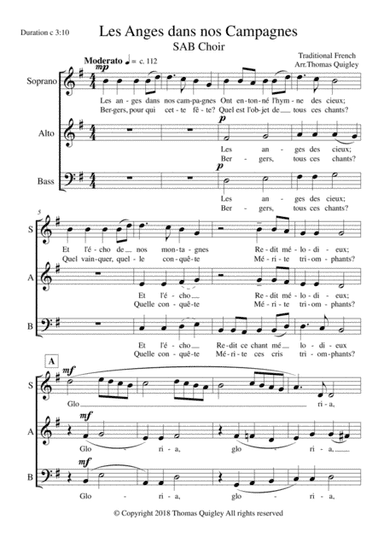Les Anges dans nos Campagnes (arr. Thomas Quigley)