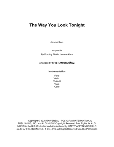 The Way You Look Tonight (arr. Cristian Ordonez)