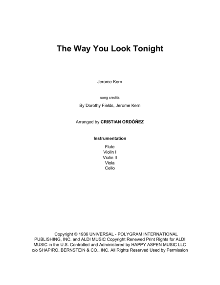 The Way You Look Tonight (arr. Cristian Ordonez)