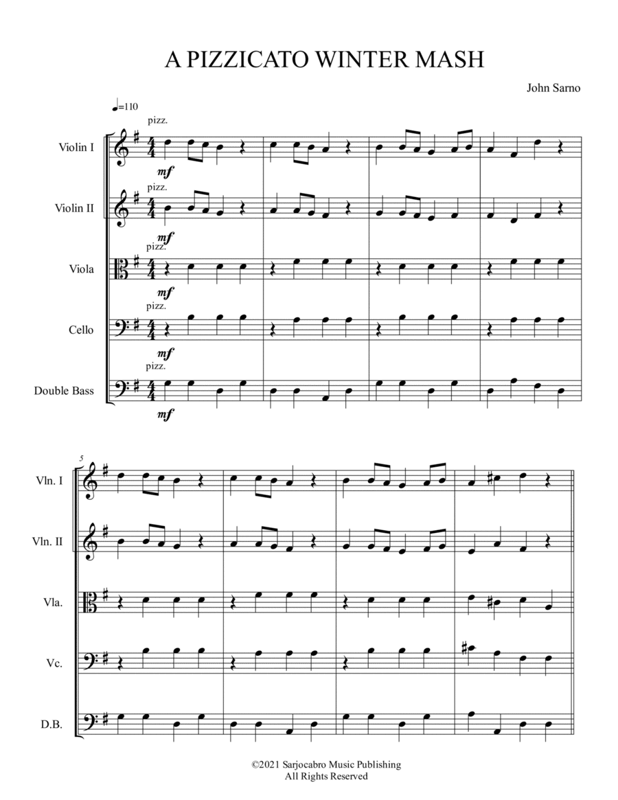 A Pizzicato Winter Mash (arr. jtsarno publishing)