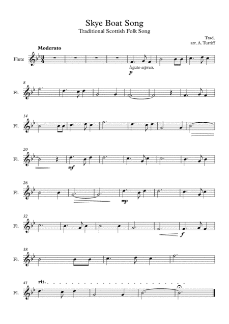 Skye Boat Song (Outlander theme tune) - Flute (solo part) (arr. Alison Turriff)