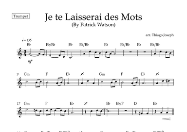 Je Te Laisserai Des Mots (arr. Thiago Joseph)