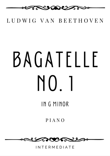 Beethoven - Bagatelle No. 1 in G Minor - Intermediate (arr. Piacere Music Sheets)