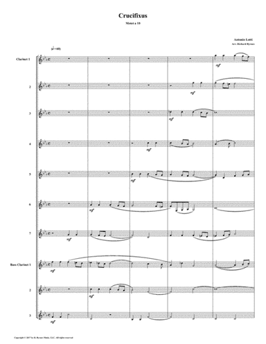 Crucifixus a 10 by Antonio Lotti (Clarinet Choir) (arr. Richard Byrnes)
