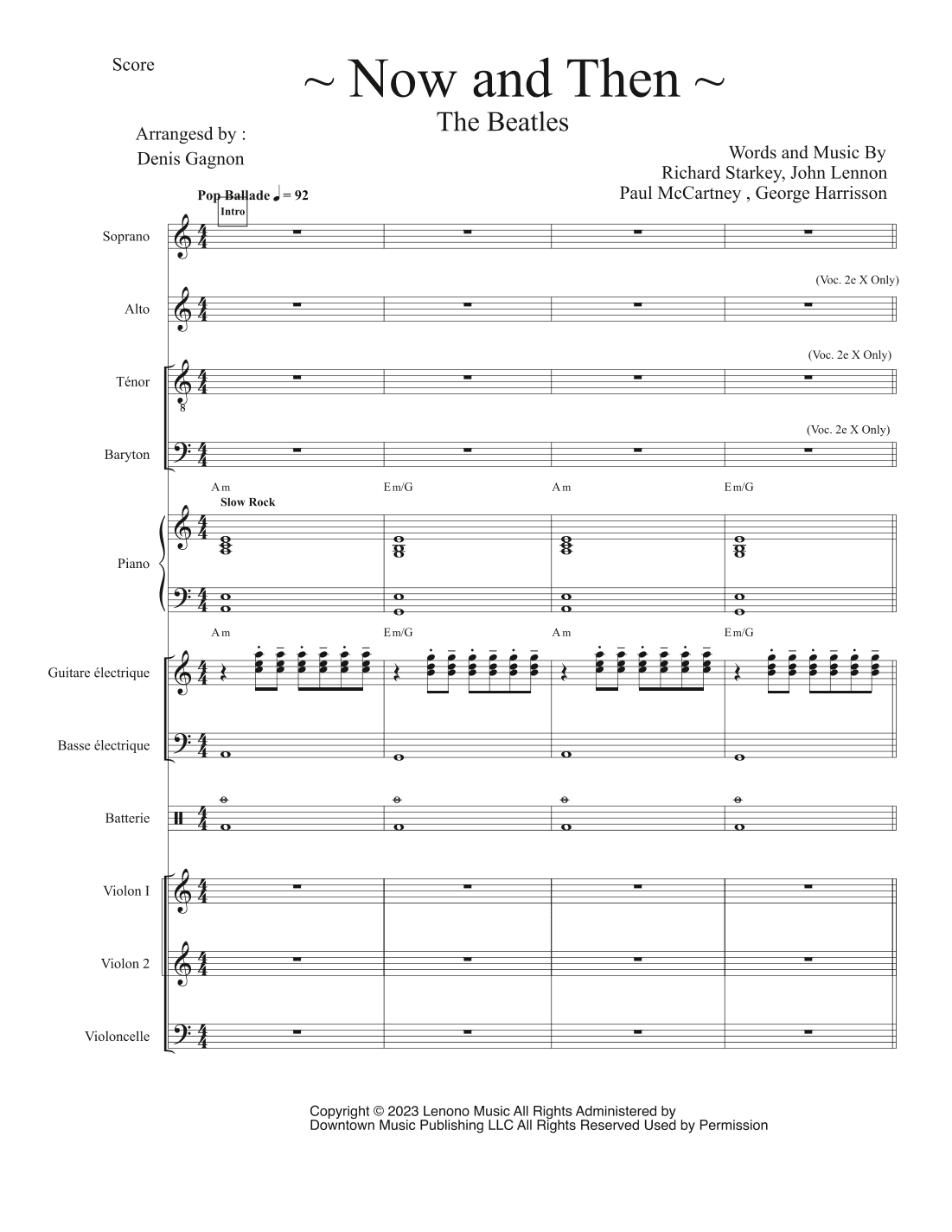 Now And Then (arr. Denis Gagnon)